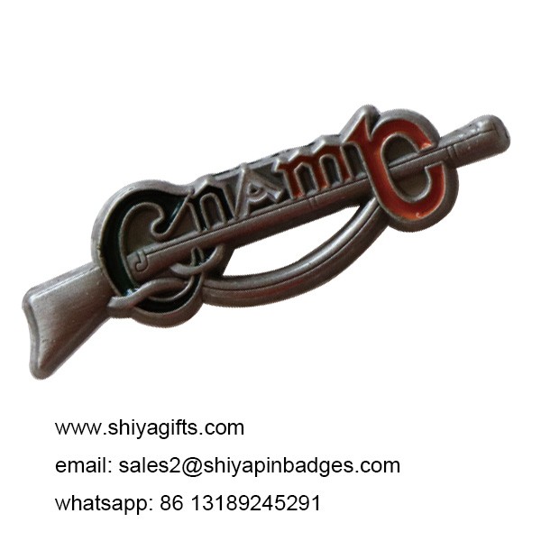 3D military metal badge with antique silver plate