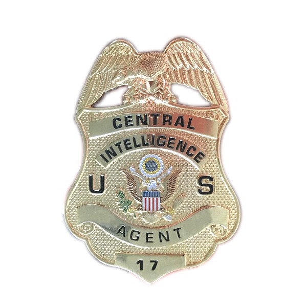custom 3D security gold metal badge