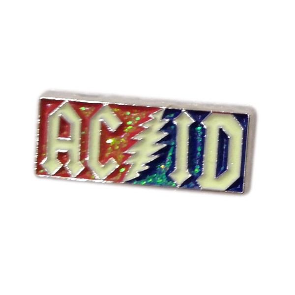 custom cheap glow and glitter metal pin