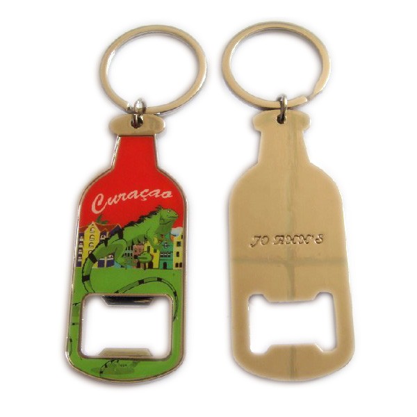 Custom bottle shaped beer bottle opener keyring