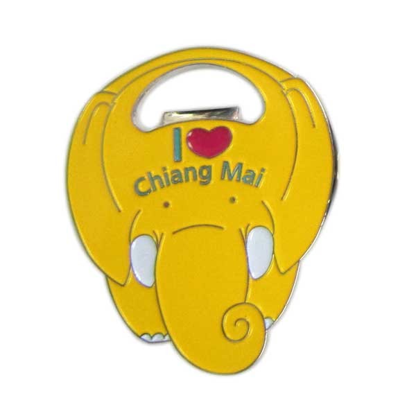 Custom elephant shapped enamel bottle opener