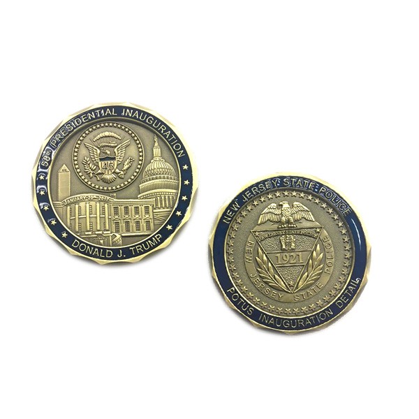 Souvenir 3D challenge coin with antique brass plated