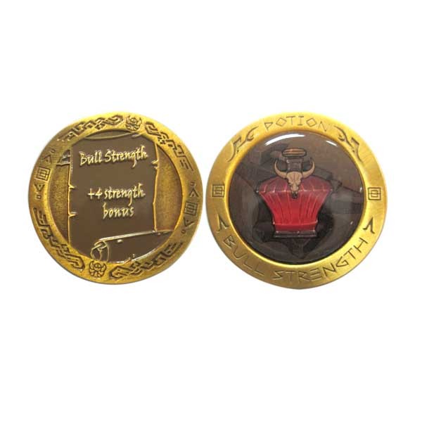 antique gold plated metal challenge coin