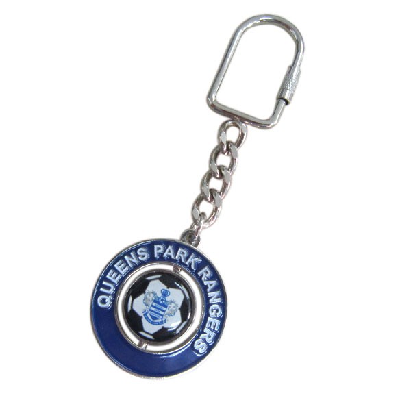 custom spinner football metal keychain