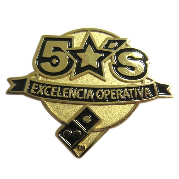 Custom gold medal badge with enamel