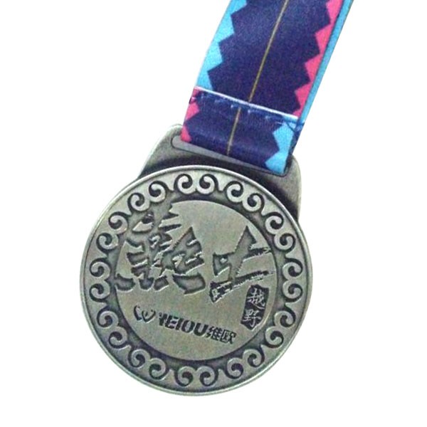 antique silver plated metal sports medal