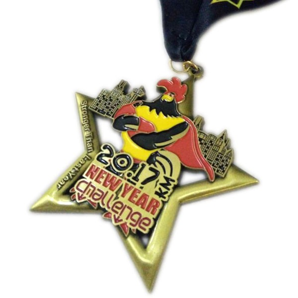 custom events challenge medal with antique bronze plated