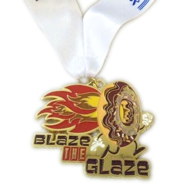 custom running medal with soft enamel