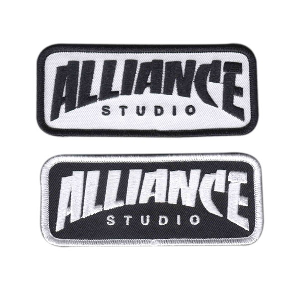 embroidery rectangular patches plastic on backing